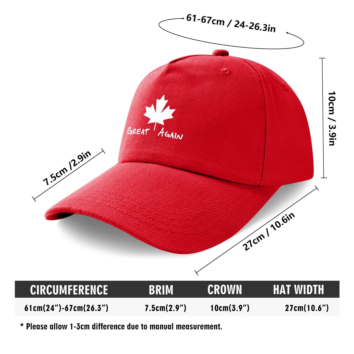 Maple Leaf Great Again Hat - Printed